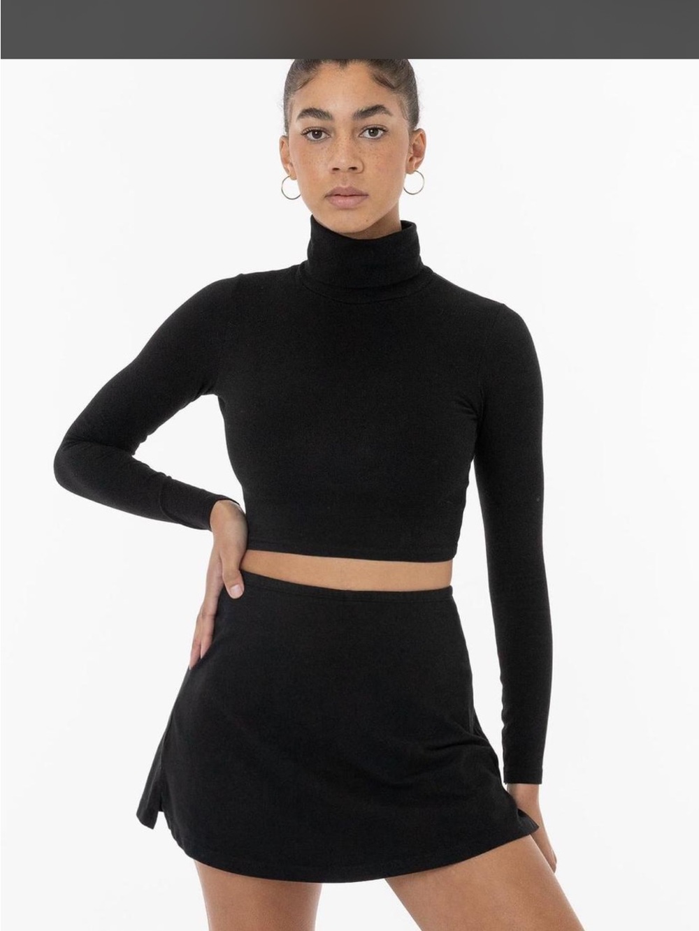 Los Angeles Apparel Black Mini Skirt - A-Line Silhouette